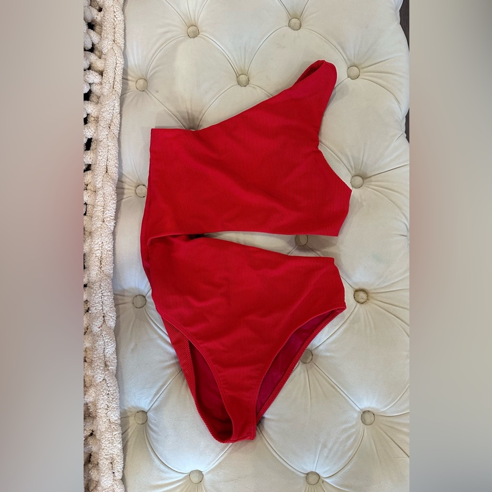Beach Riot Red One-Shoulder Cutout Swimsuit - Picture 4 of 5